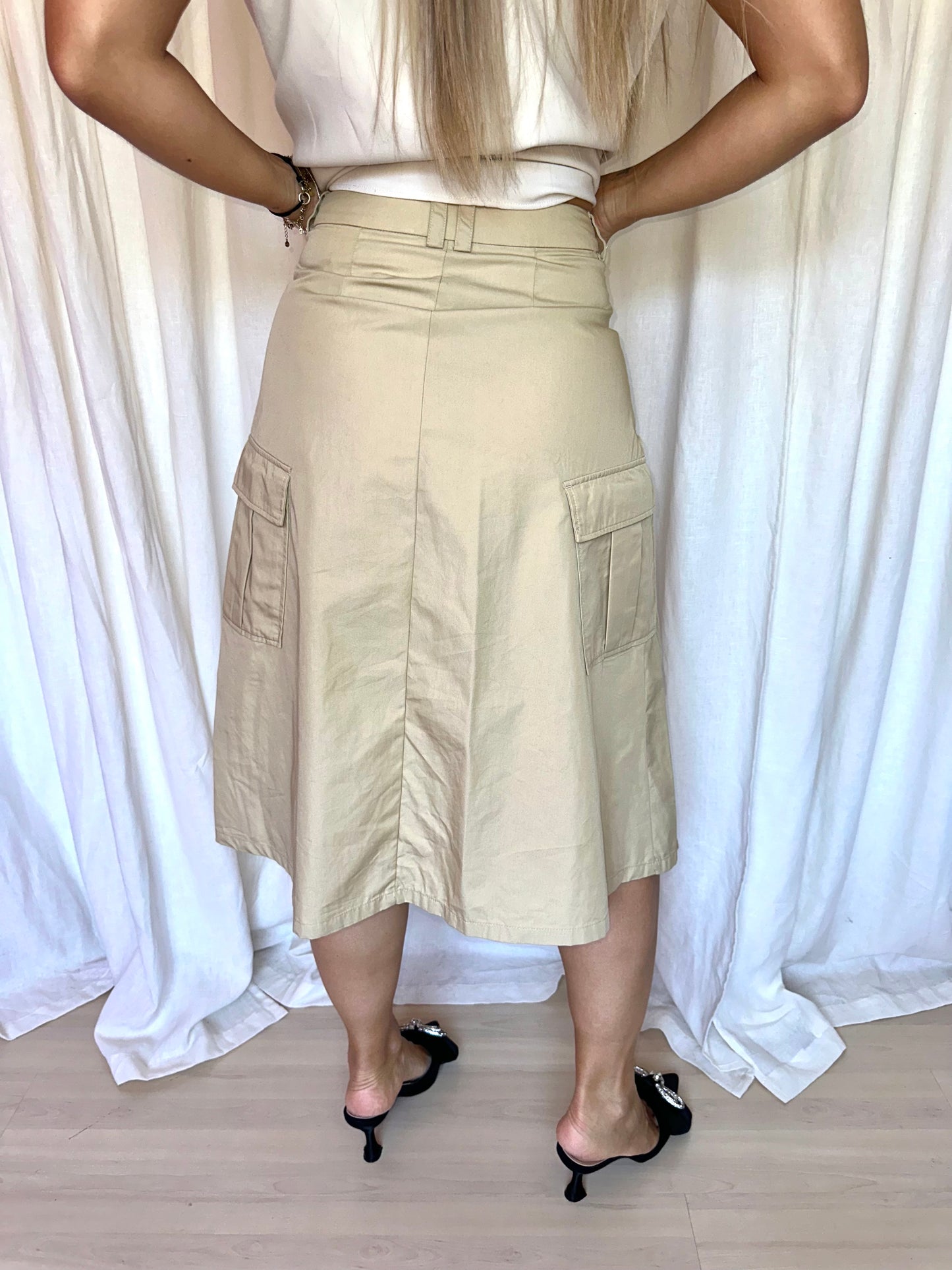 Rok H&M Divided cargo beige maat XS