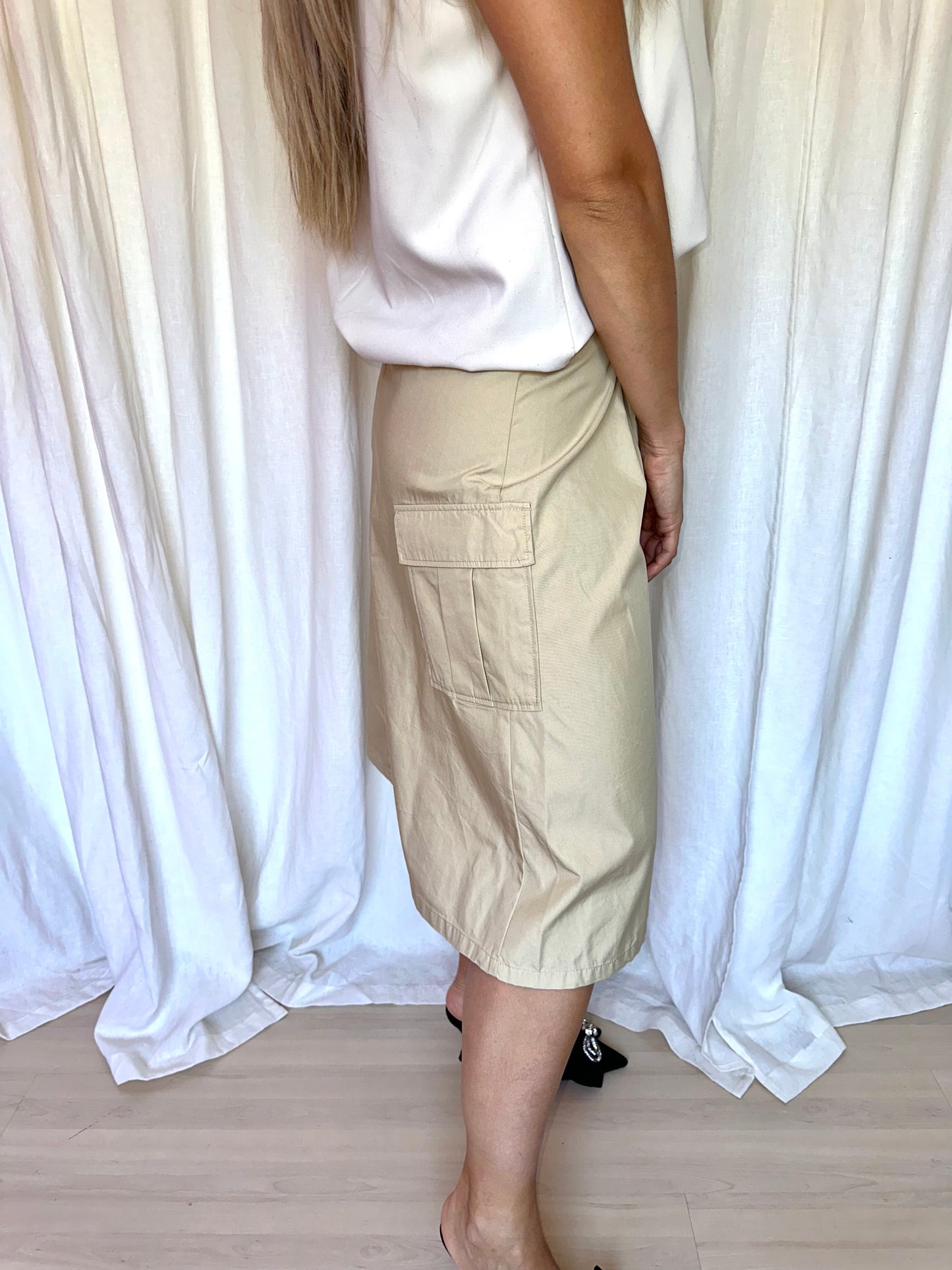 Rok H&M Divided cargo beige maat XS