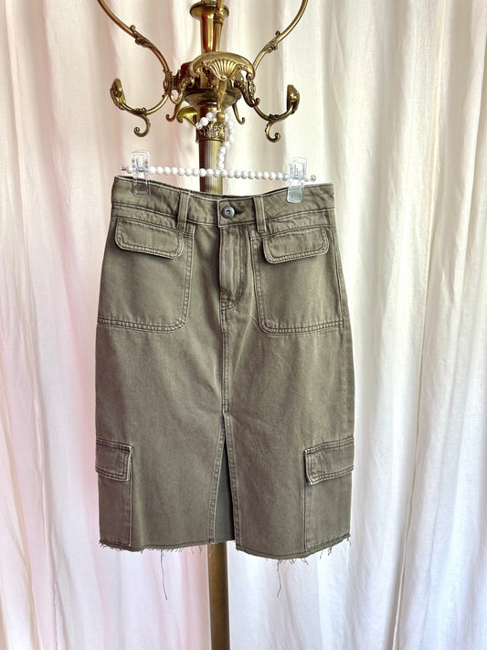 Rok H&M divided cargo khaki maat 34