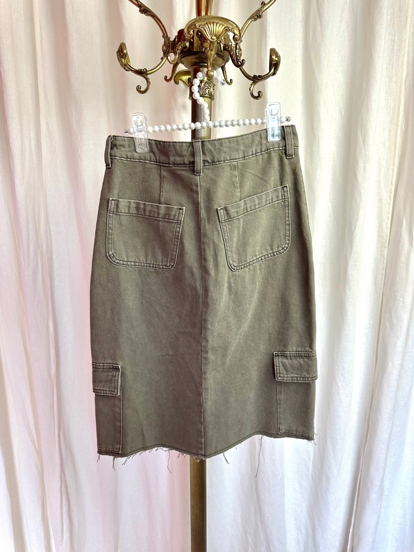 Rok H&M divided cargo khaki maat 34