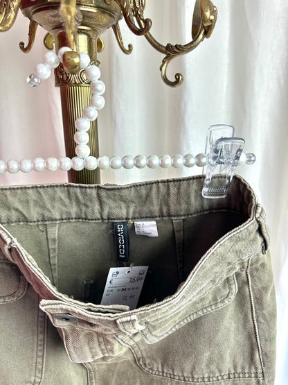 Rok H&M divided cargo khaki maat 34