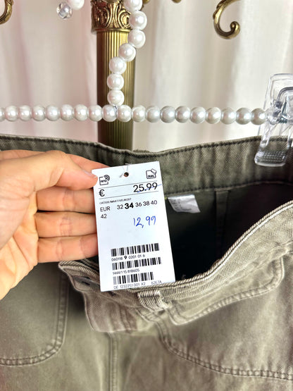 Rok H&M divided cargo khaki maat 34