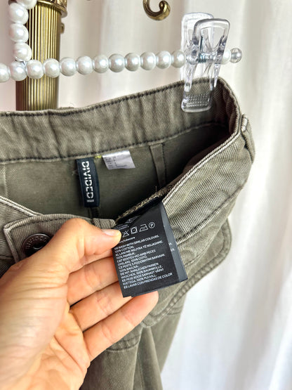 Rok H&M divided cargo khaki maat 34