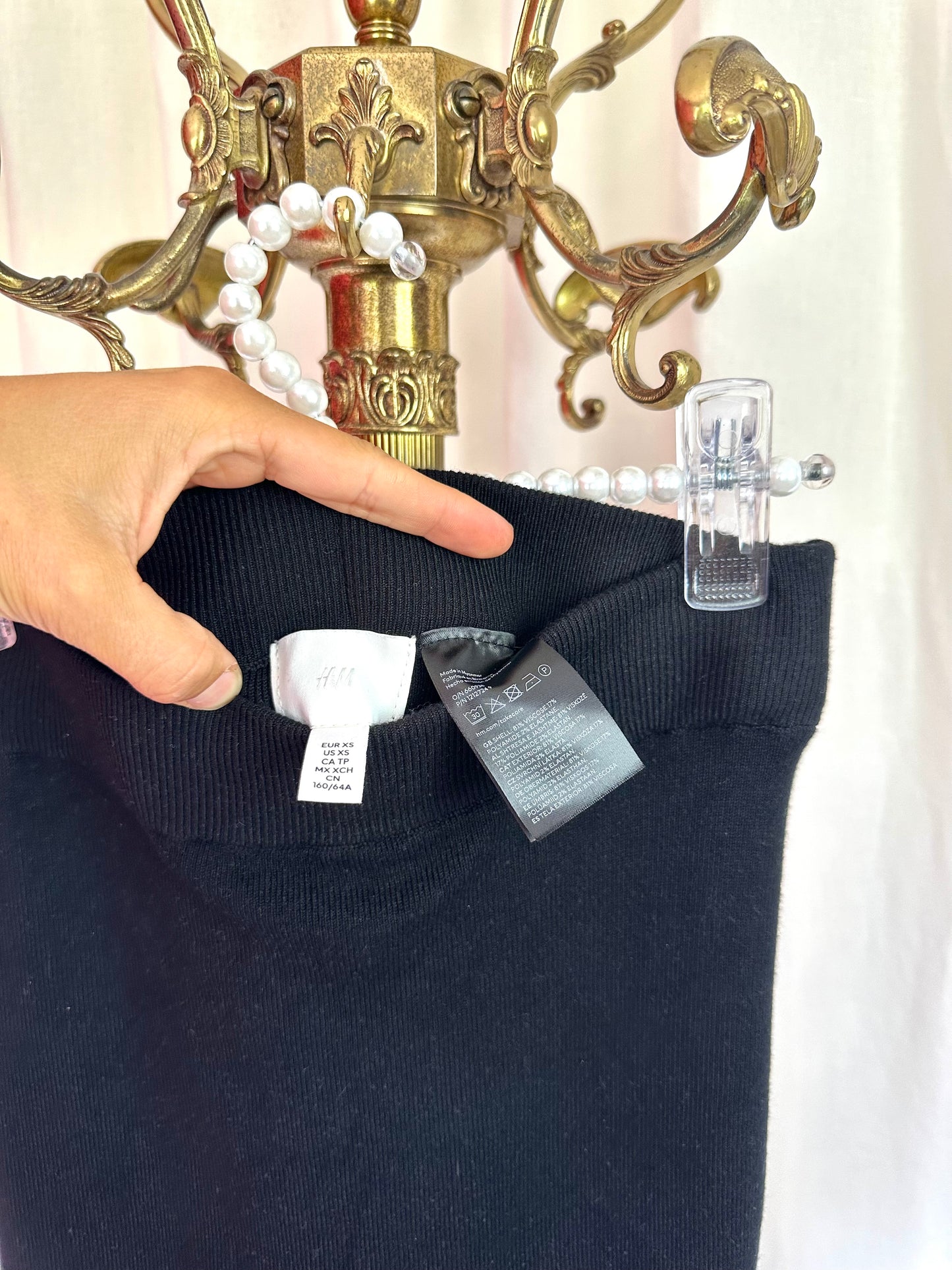 Rok H&M gebreid zwart maat XS