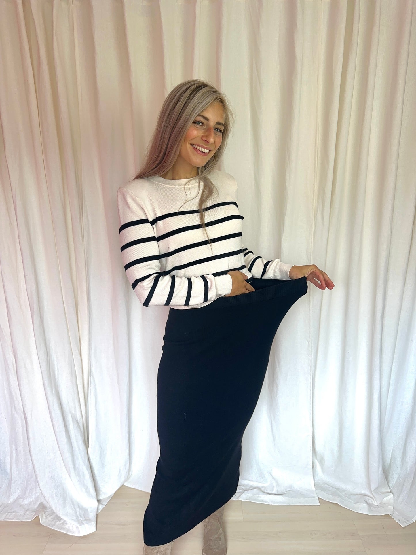 Rok H&M gebreid zwart maat XS