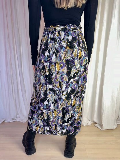 Rok IRO DOLA print paars/geel - Maat 42