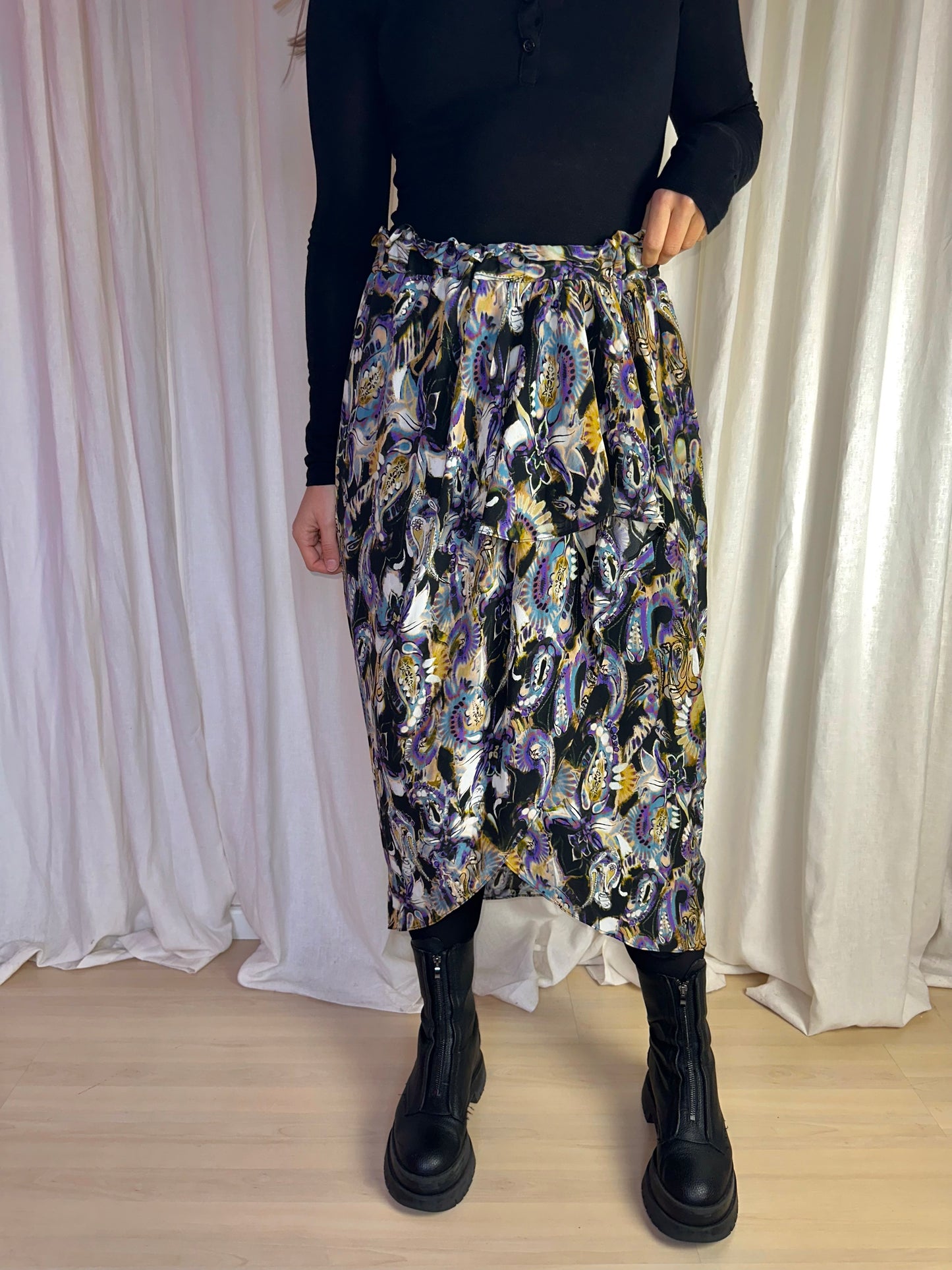 Rok IRO DOLA print paars/geel - Maat 42