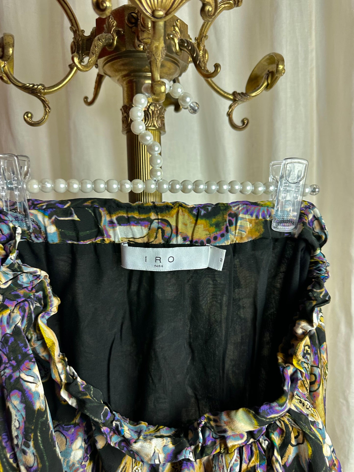 Rok IRO DOLA print paars/geel - Maat 42