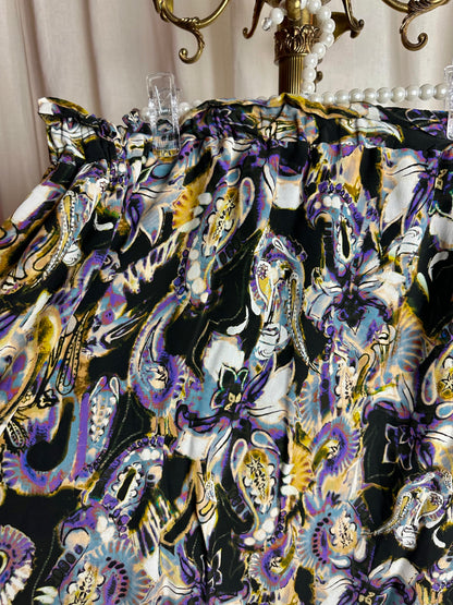 Rok IRO DOLA print paars/geel - Maat 42