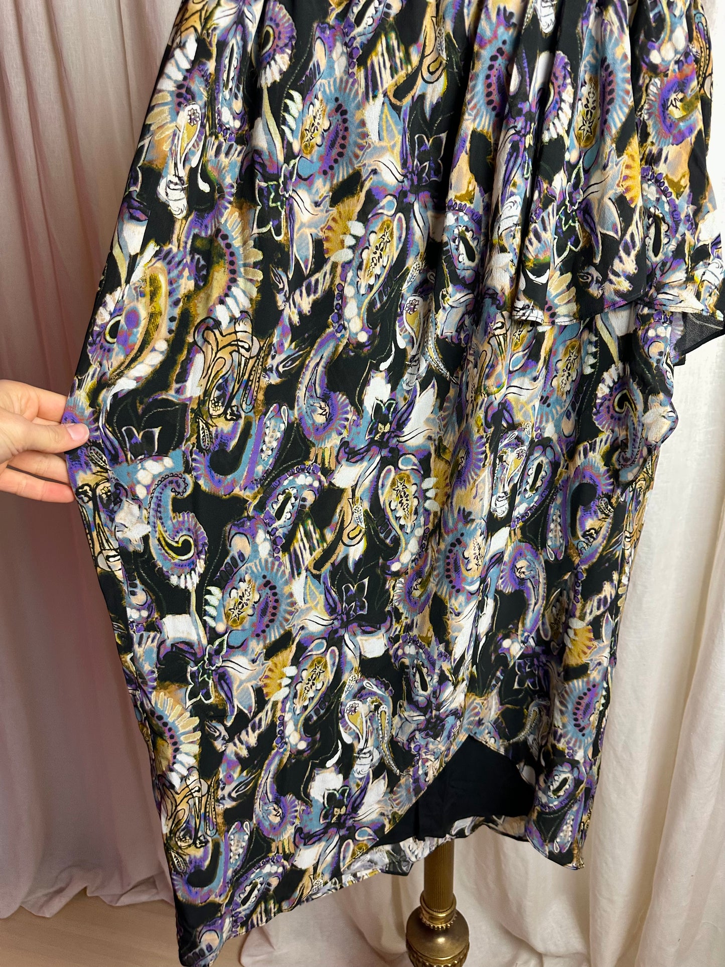 Rok IRO DOLA print paars/geel - Maat 42