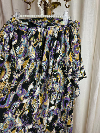 Rok IRO DOLA print paars/geel - Maat 42