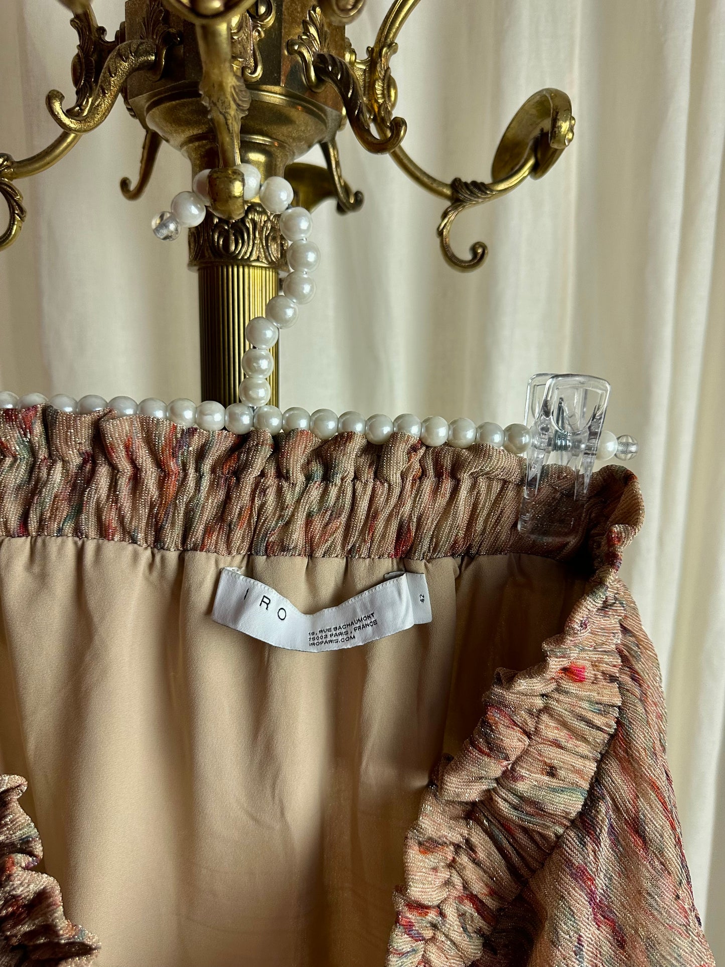 Rok IRO Joucas print beige glitters - Maat 42