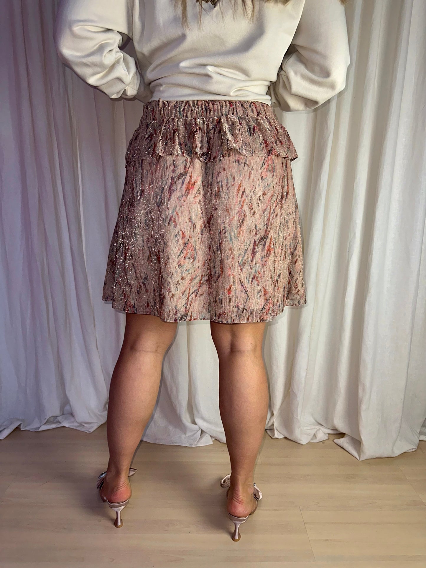 Rok IRO Joucas print beige glitters - Maat 42