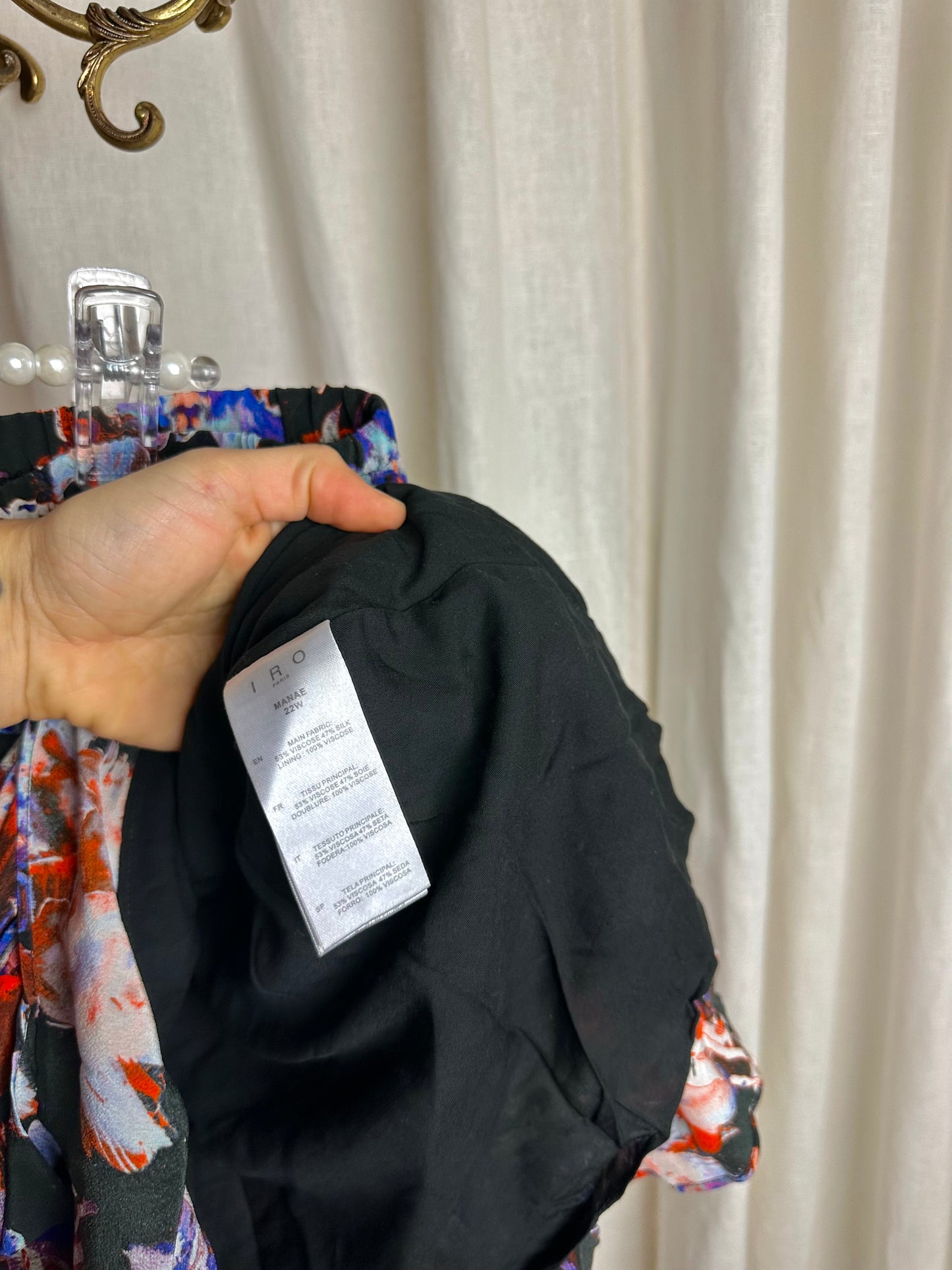 Rok IRO Manae zwart multicolour – Maat 42
