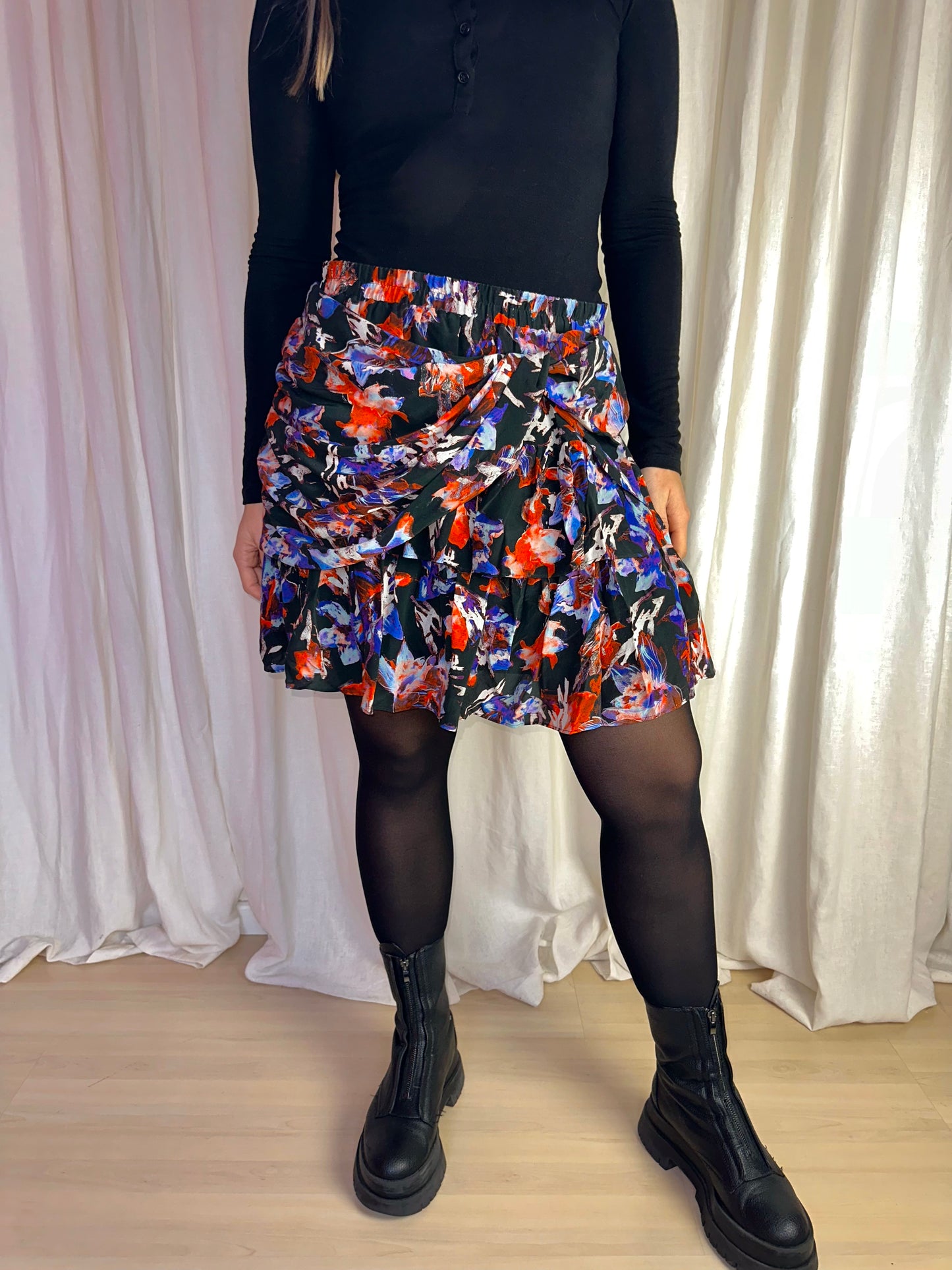 Rok IRO Manae zwart multicolour – Maat 42