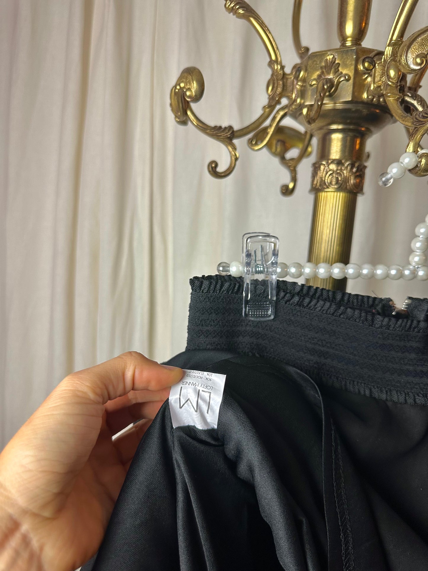 Rok Lofty Manner klokkend suedine zwart maat M