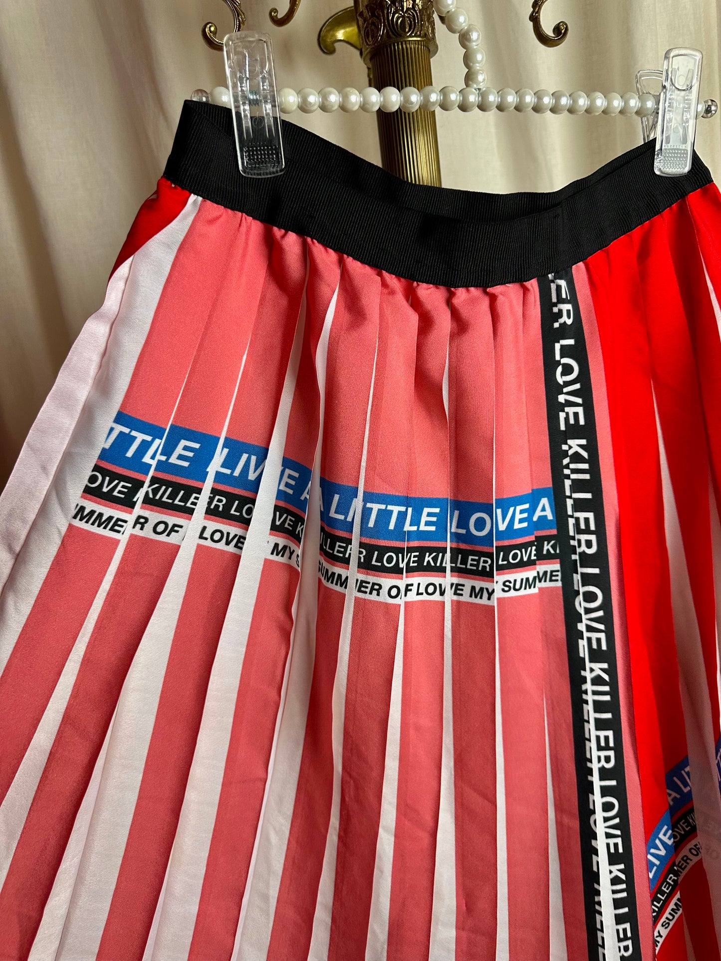 Rok PINKO plissé rood - Maat 40