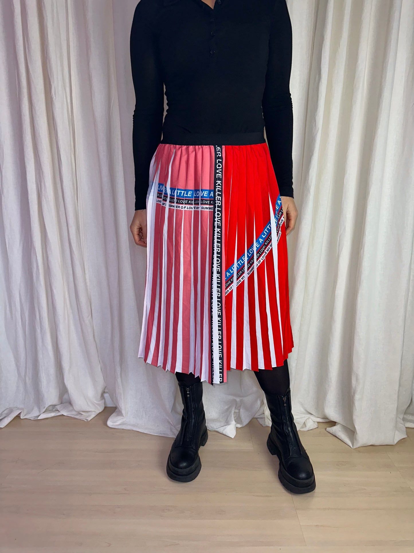 Rok PINKO plissé rood - Maat 40