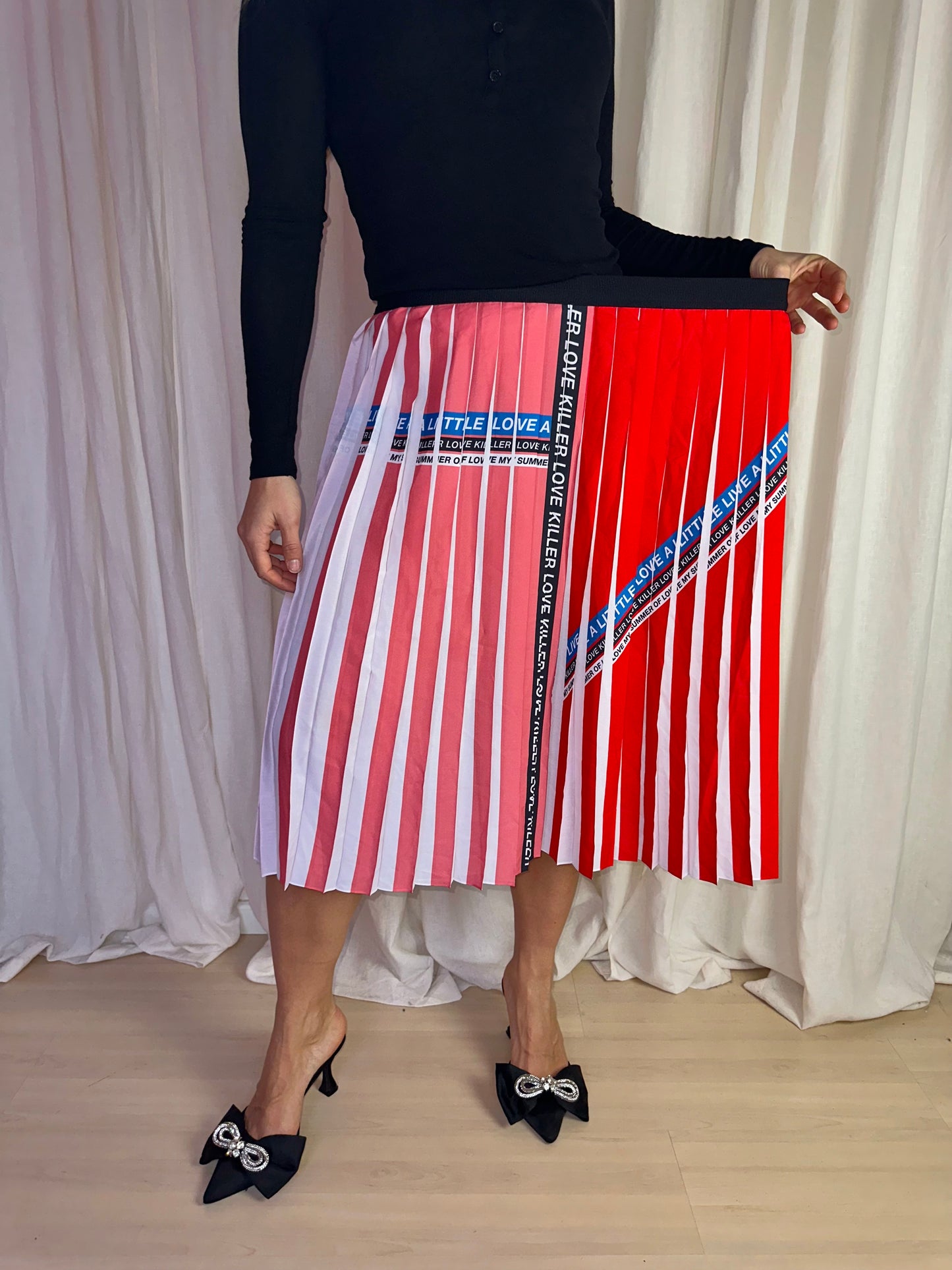 Rok PINKO plissé rood - Maat 40
