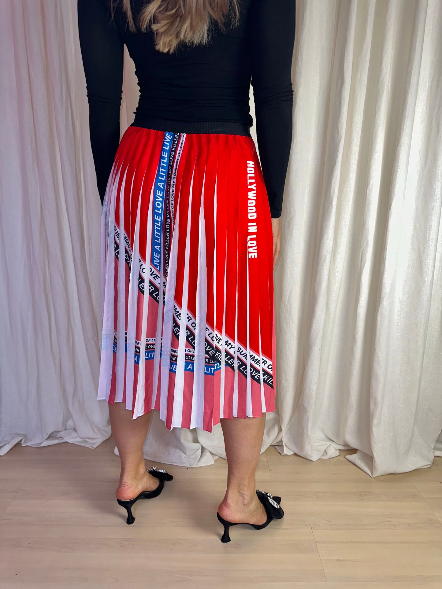 Rok PINKO plissé rood - Maat 40