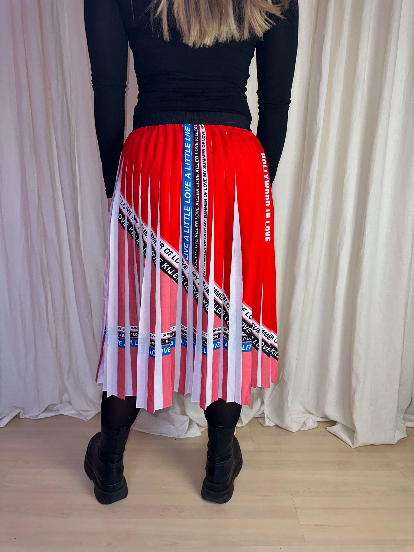 Rok PINKO plissé rood - Maat 40