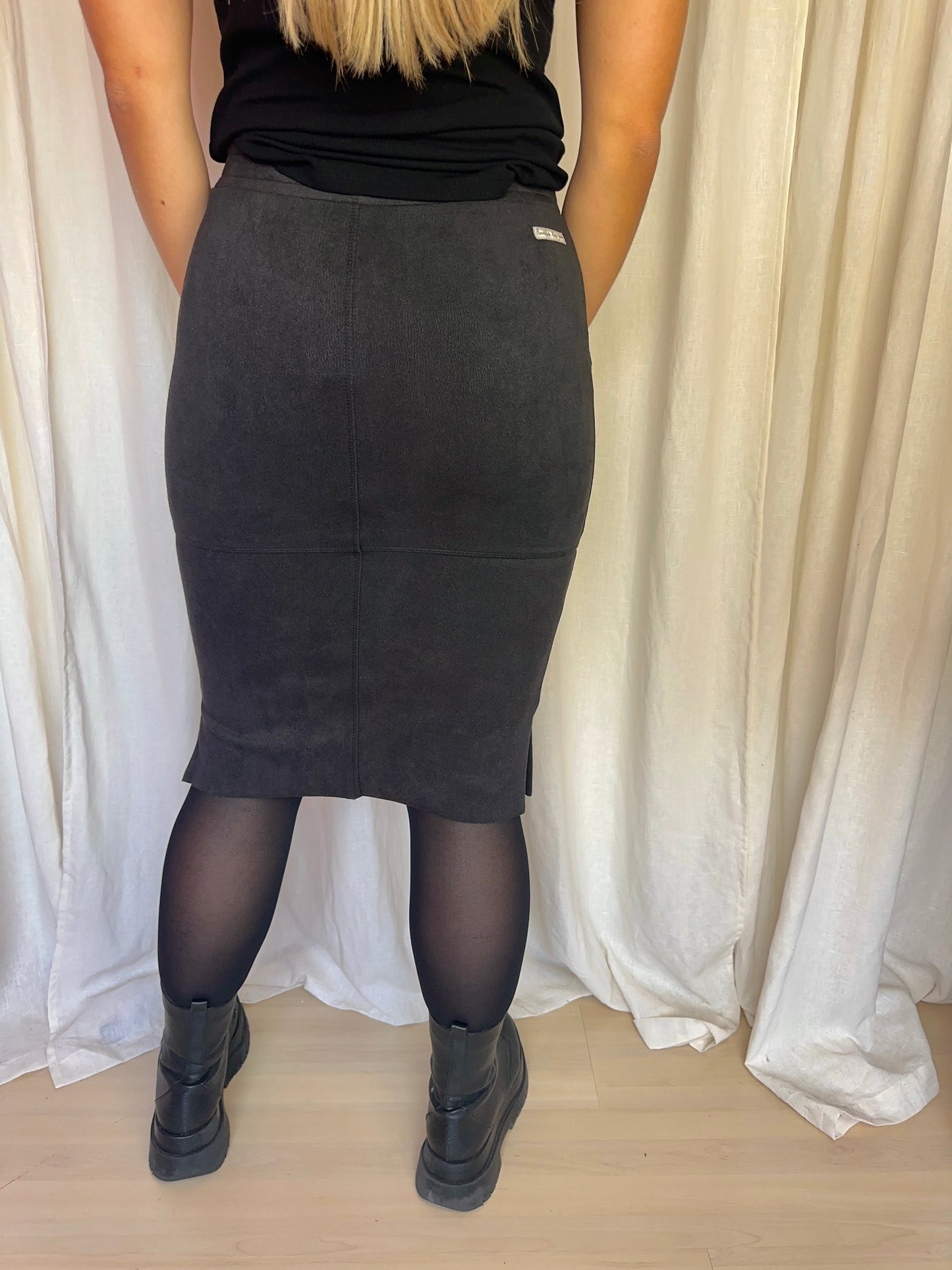 Rok Penn&Ink casual basic stretch grijs maat S