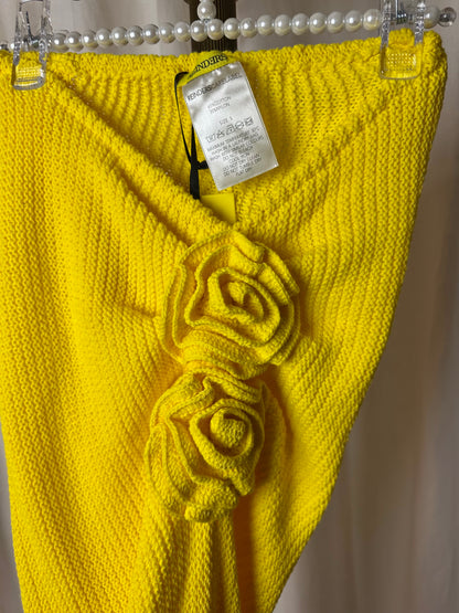 Rok Reinders rose crochet gebreid bloemen lemon yellow maat S