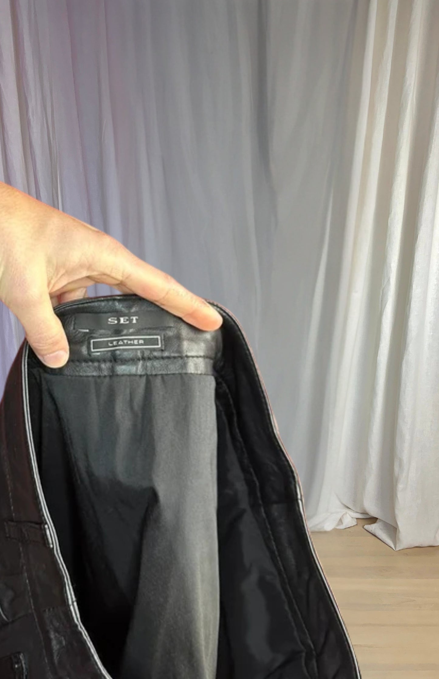 Rok SET leer zwart maat L
