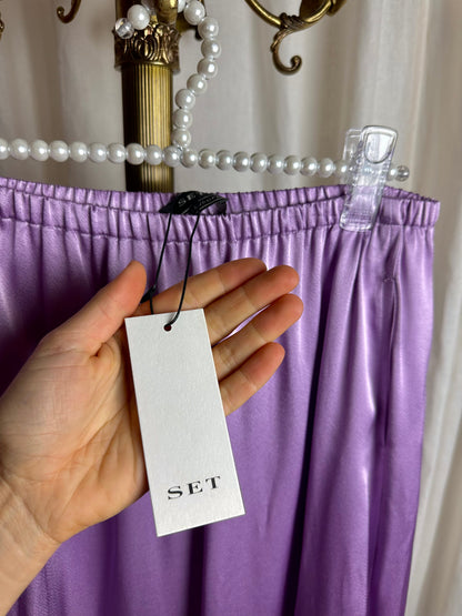 Rok SET satijnlook lila - Maat 36