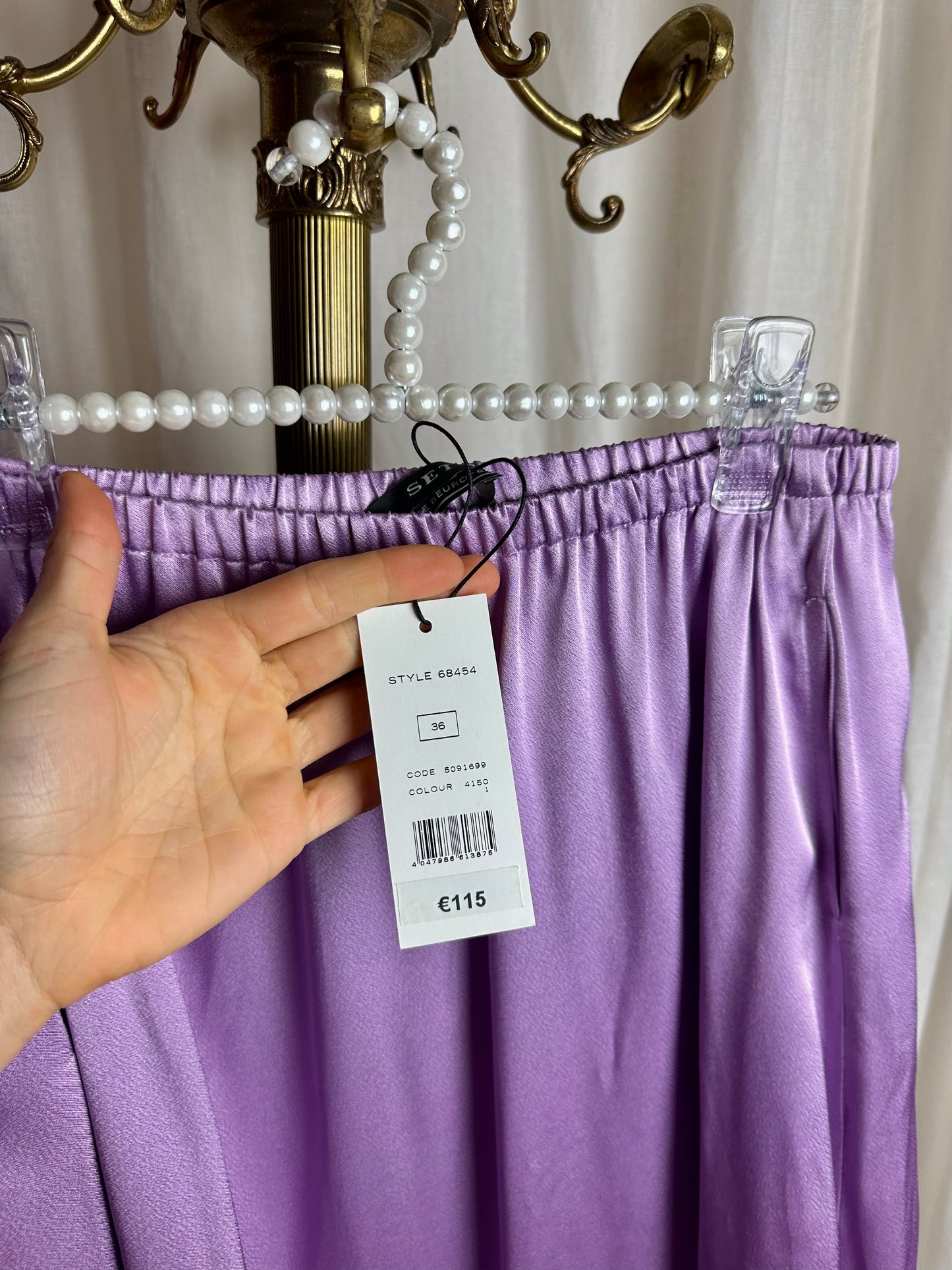 Rok SET satijnlook lila - Maat 36