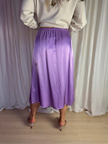 Rok SET satijnlook lila - Maat 36