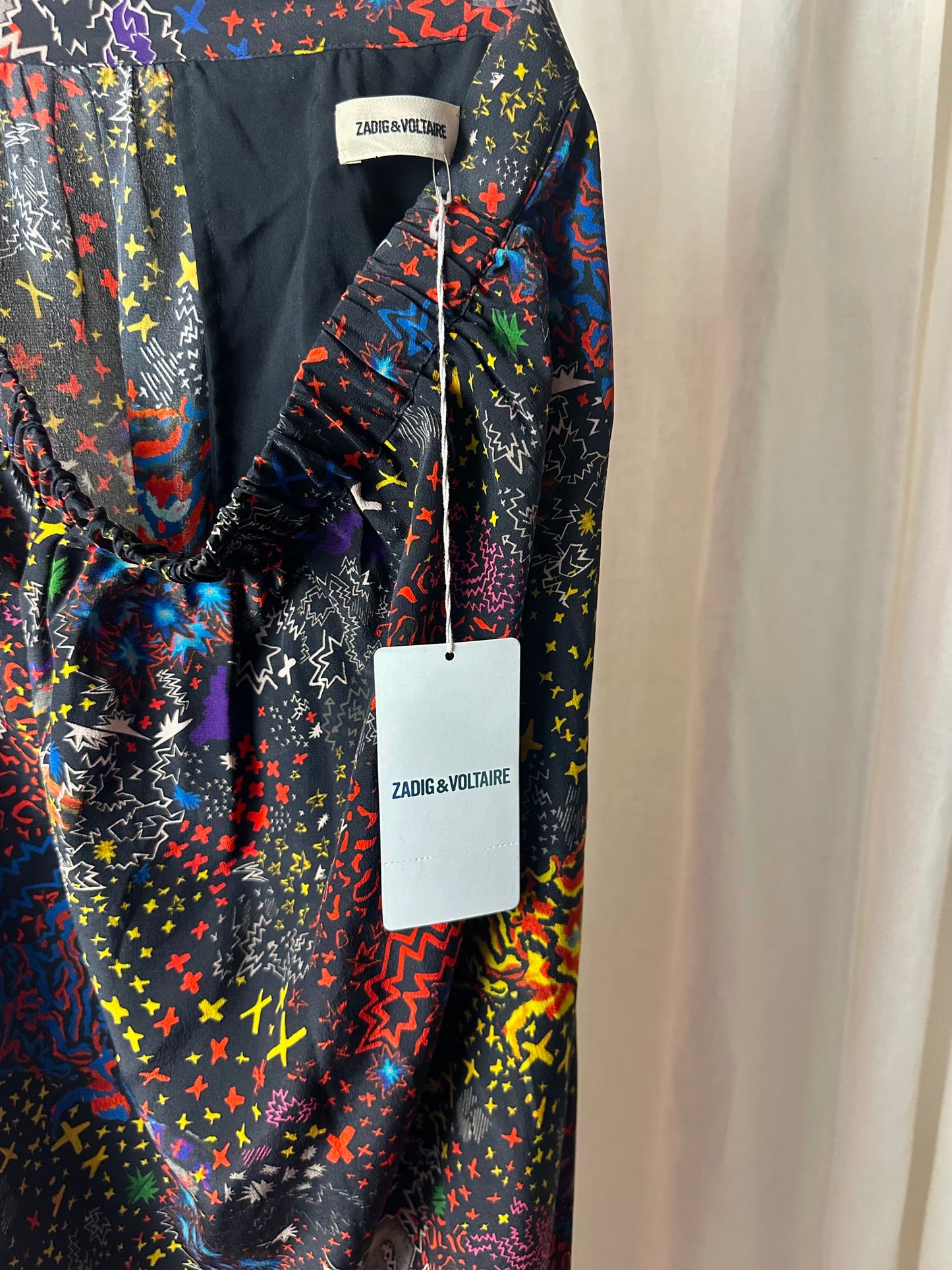 Rok Zadig&Voltaire zijde print kant zwart maat M