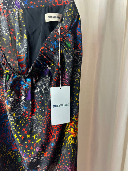 Rok Zadig&Voltaire zijde print kant zwart maat M
