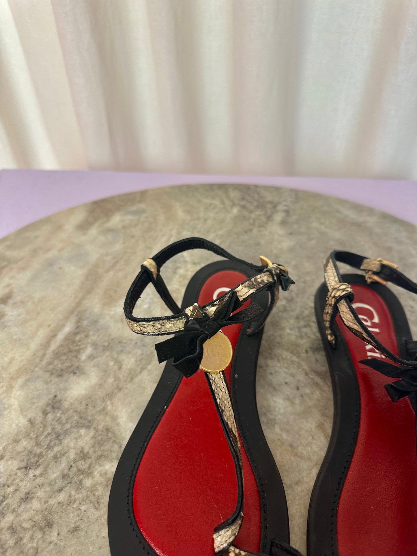 Sandalen Calexis zwart slangenprint maat 36
