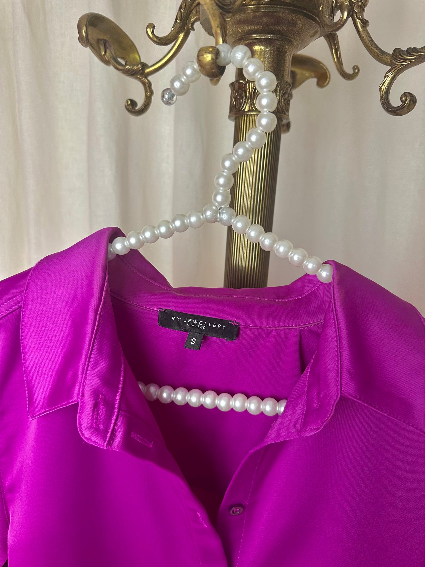 Set (Blouse+Broek) My Jewellery magenta maat S