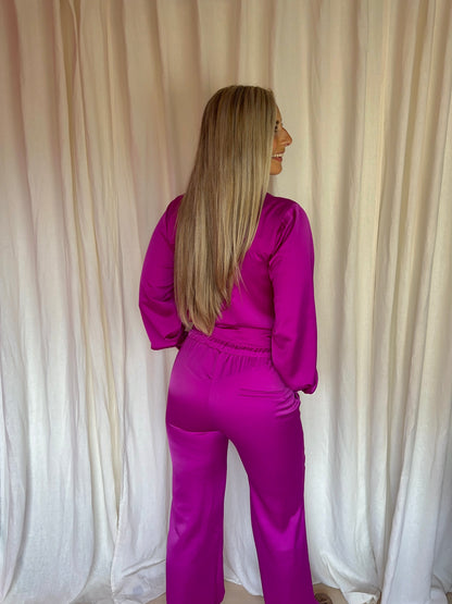 Set (Blouse+Broek) My Jewellery magenta maat S