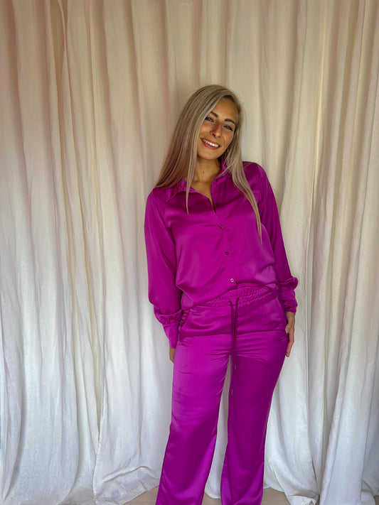 Set (Blouse+Broek) My Jewellery magenta maat S