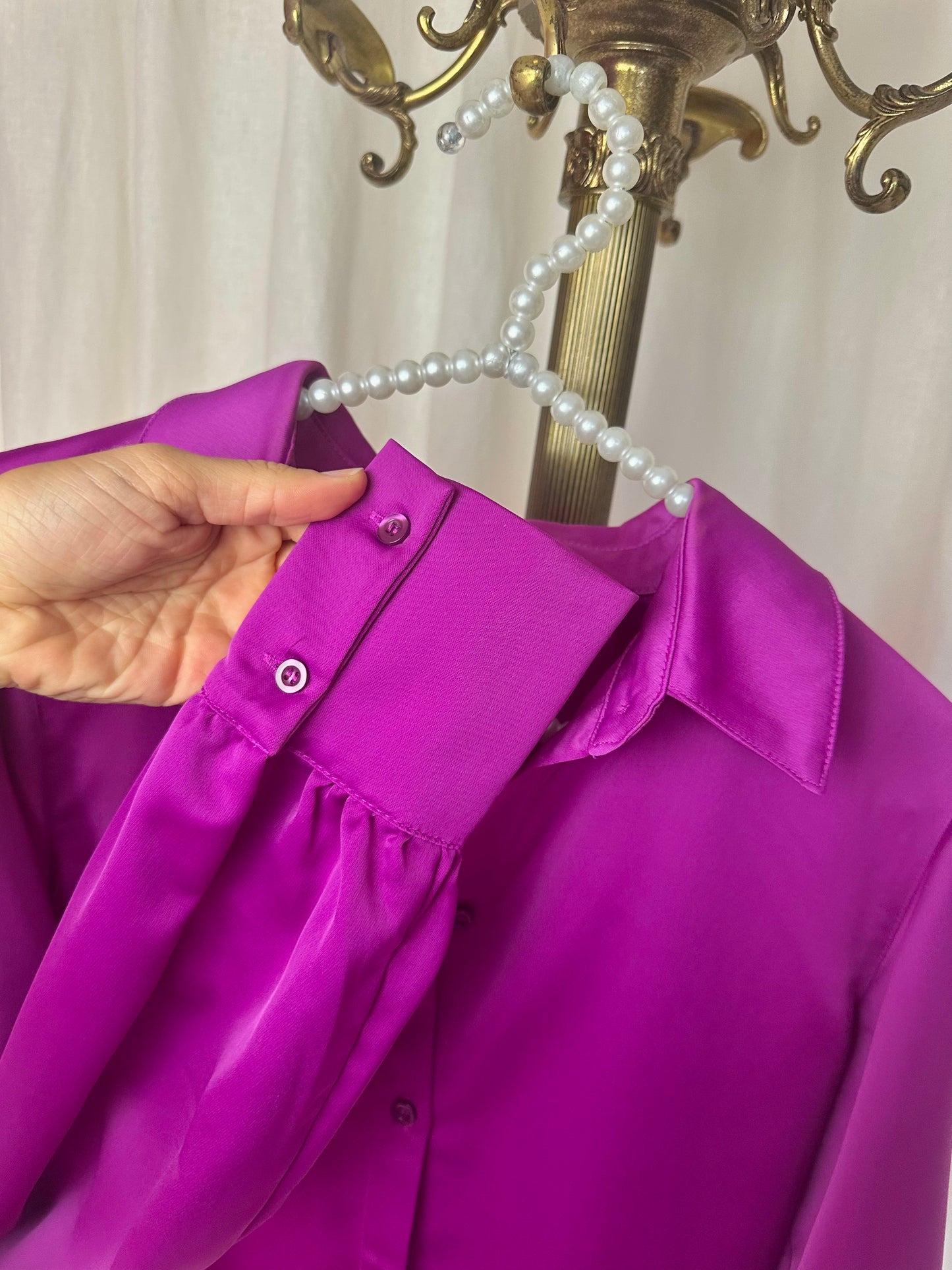 Set (Blouse+Broek) My Jewellery magenta maat S