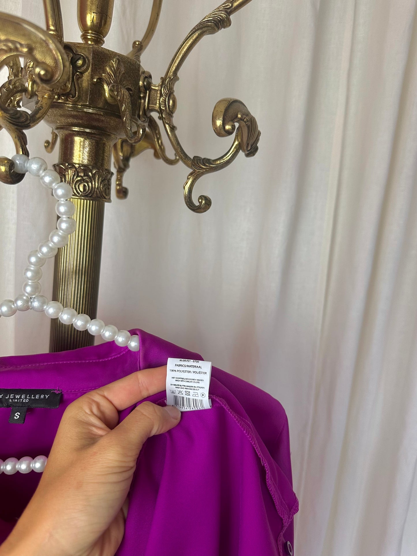 Set (Blouse+Broek) My Jewellery magenta maat S