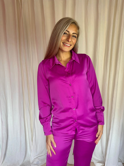 Set (Blouse+Broek) My Jewellery magenta maat S