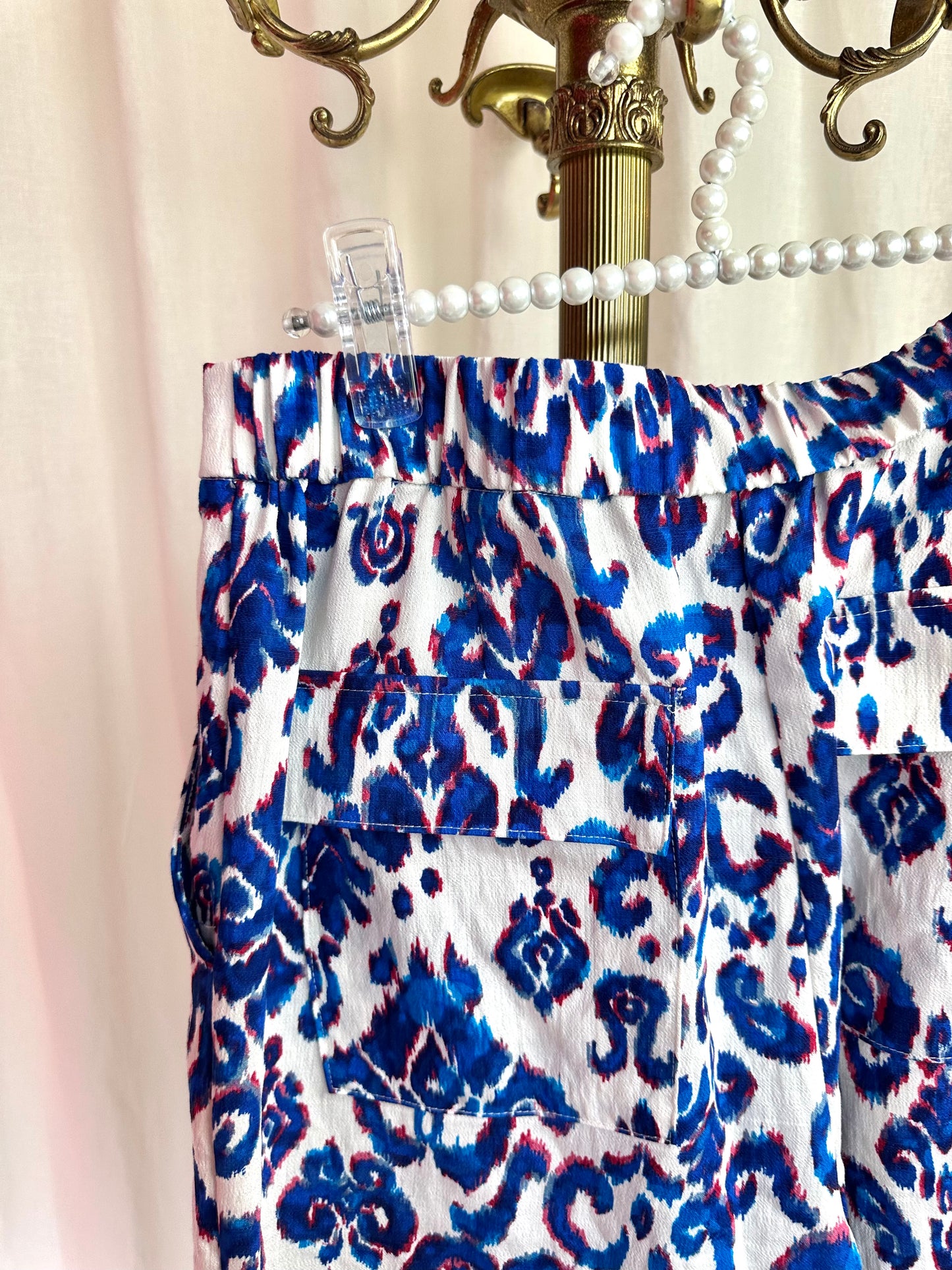 Set (Blouse+Broek) ZARA print cobalt maat XS