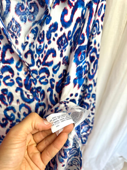 Set (Blouse+Broek) ZARA print cobalt maat XS