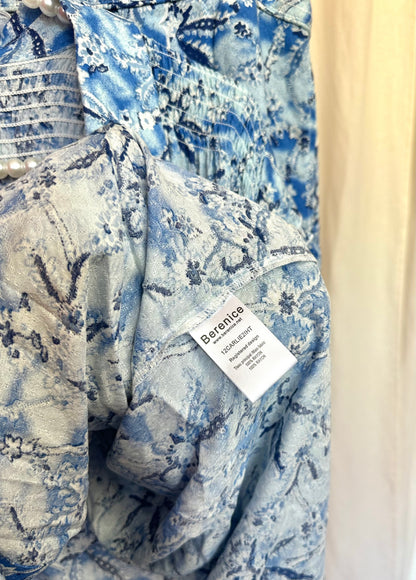 Set (Blouse+Rok) Berenice Paris print blauw,wit maat 40