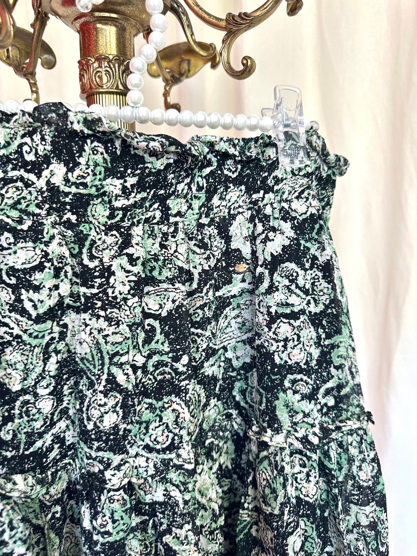 Set (Blouse+Rok) Berenice Paris print groen,zwart maat 40