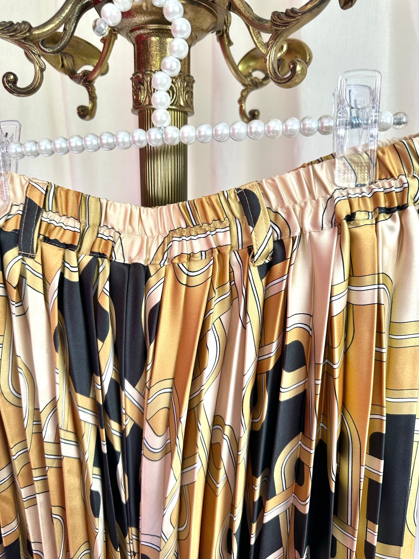 Set (Blouse+Rok) H&M print bruin,zwart maat L/XL