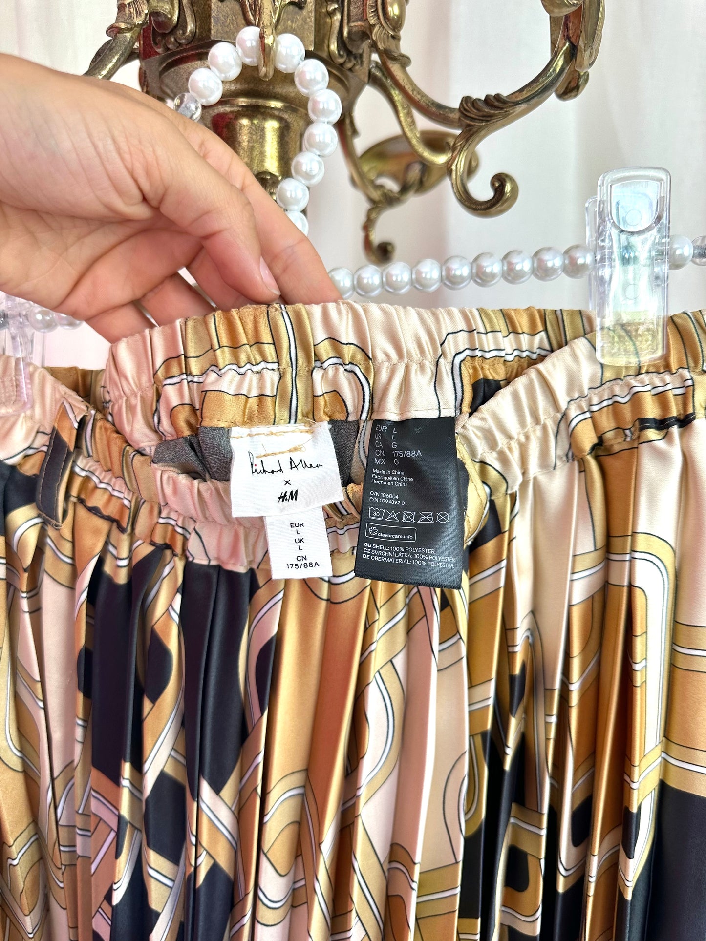 Set (Blouse+Rok) H&M print bruin,zwart maat L/XL