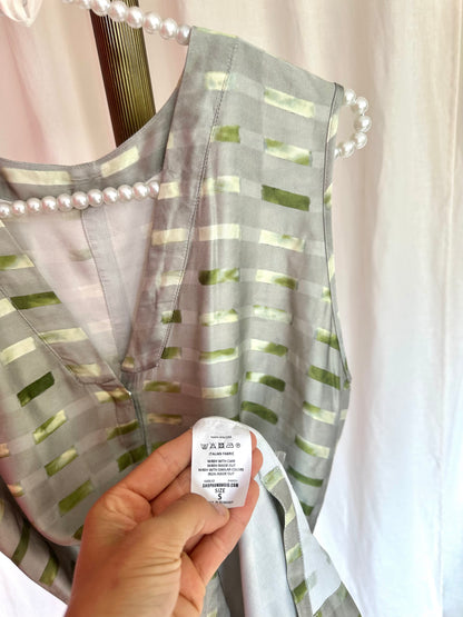 Set (Blouse+Rok) Humanoid print grijs,groen maat XS/S