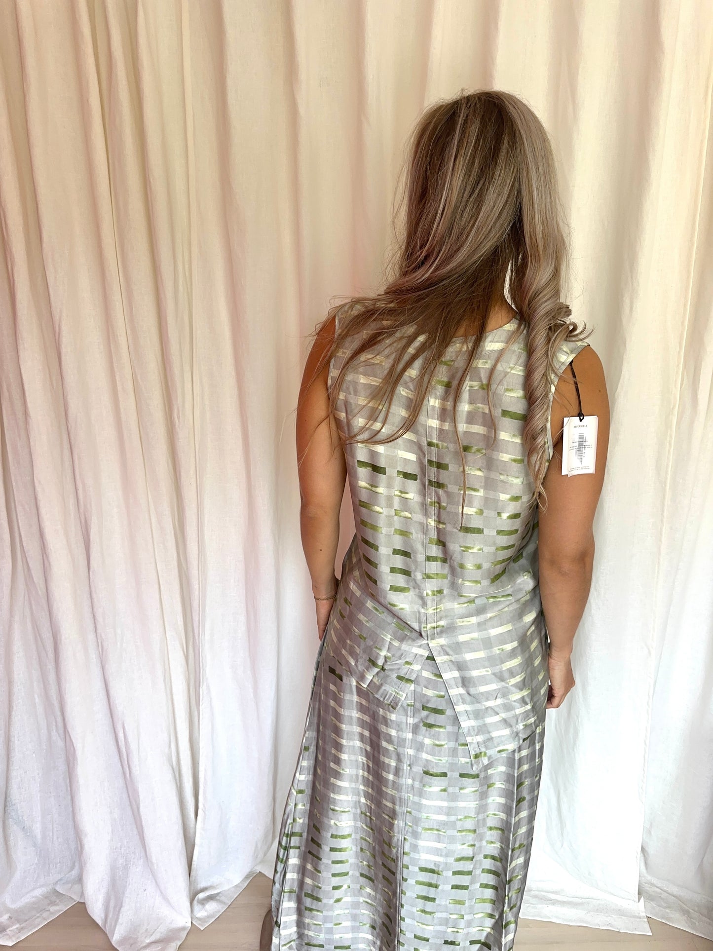 Set (Blouse+Rok) Humanoid print grijs,groen maat XS/S