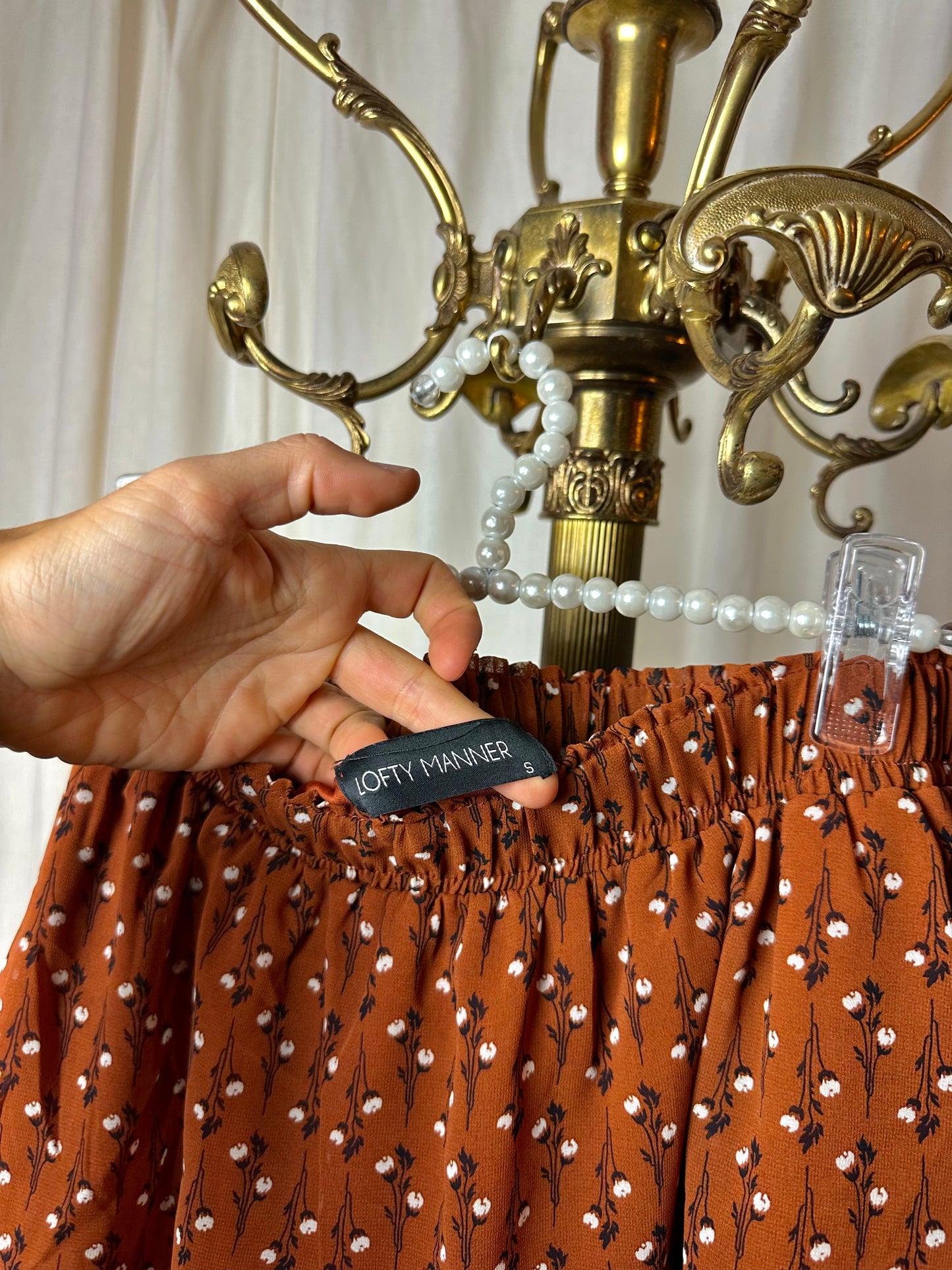 Set (Blouse+Rok) Lofty Manner print roestbruin maat S/M