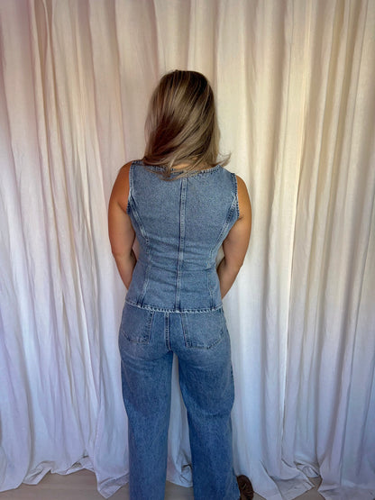 Set (Top+Jeans) H&M denim maat 36